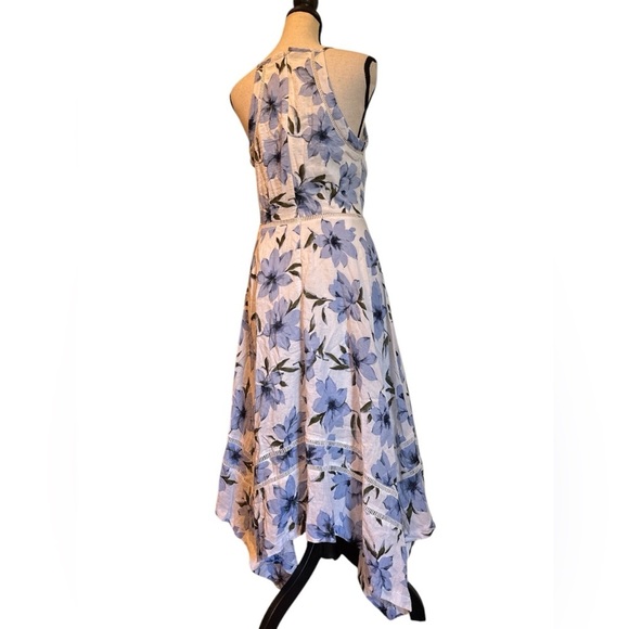Lulus Zahara Blue & White Floral Midi Dress – Size Small - Picture 6 of 6